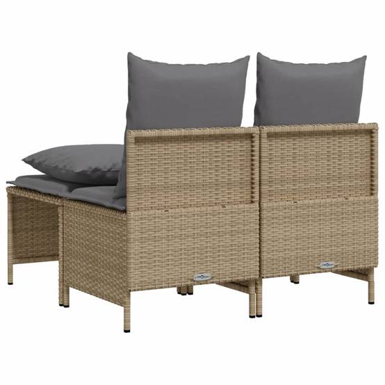 Salon de jardin avec coussins 4 pcs | Mobilier d'extérieur beige résine tressée Maison Chic - Image 5