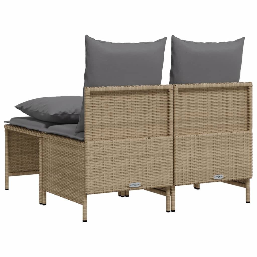 Salon de jardin avec coussins 4 pcs | Mobilier d'extérieur beige résine tressée Maison Chic - Image 5