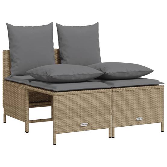 Salon de jardin avec coussins 4 pcs | Mobilier d'extérieur beige résine tressée Maison Chic - Image 1