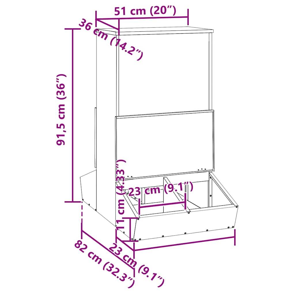 Vidaxl - Distributeur de porcs Vert olive 82 x 51 x 91,5 cm vidaXL 874643 - Image 3