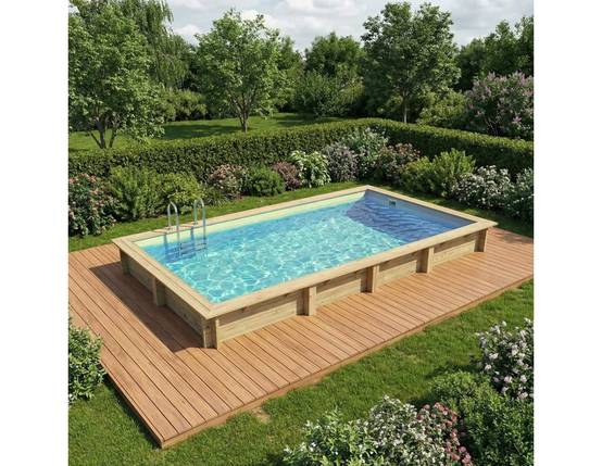 Altanka - Piscine hors sol en bois AQUA 7 x 3.75 - H.1.45 m, sable, fixations à sceller - BAS7308OSPI3 - ALTANKA - Image 3
