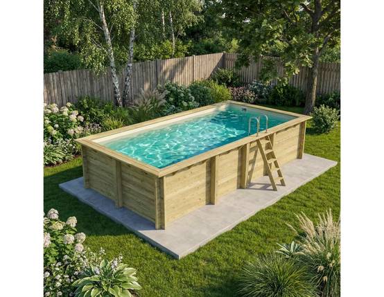 Altanka - Piscine hors sol en bois AQUA 7 x 3.75 - H.1.45 m, sable, fixations à sceller - BAS7308OSPI3 - ALTANKA - Image 2