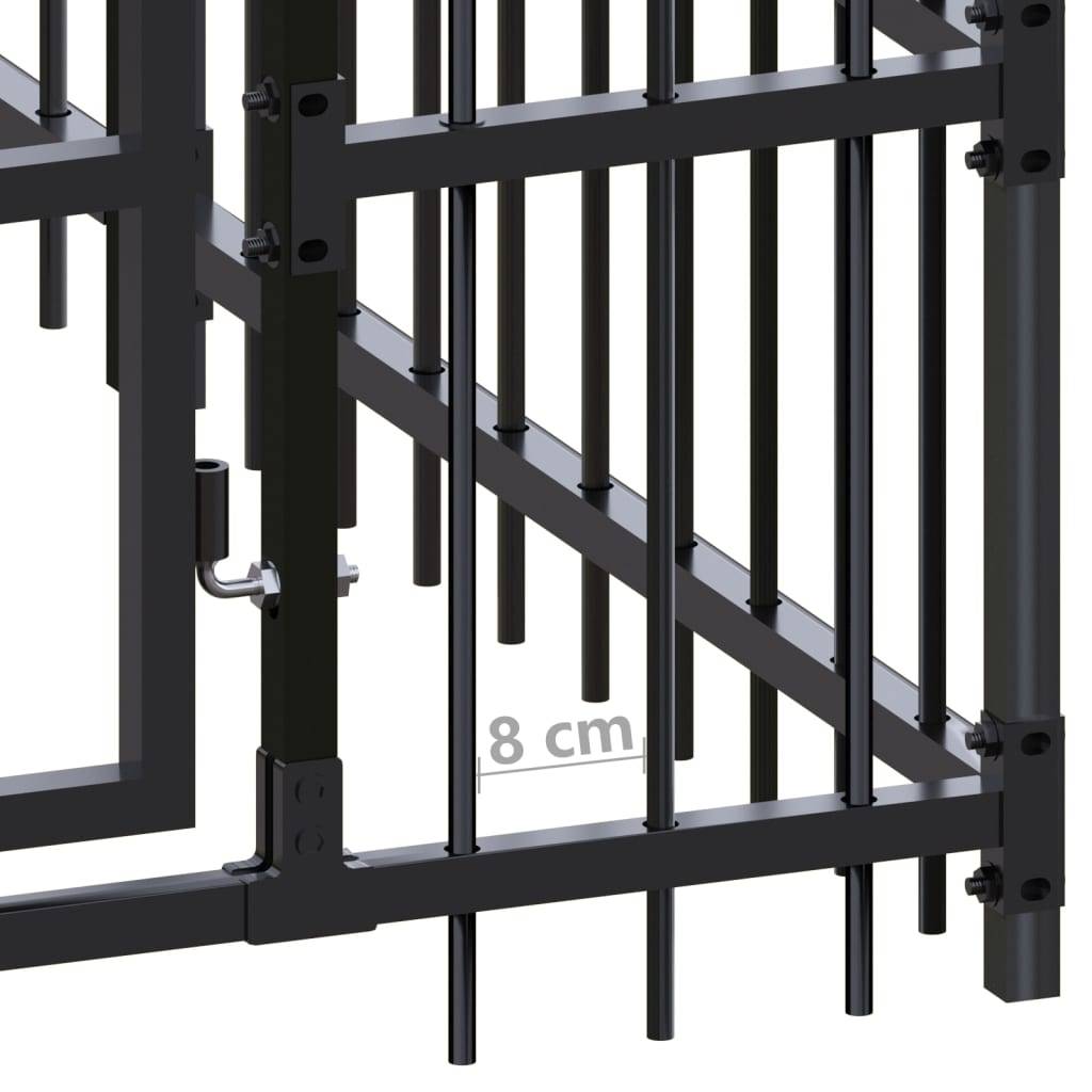 Vidaxl - Chenil d'extérieur pour chiens Acier 7,37 m² vidaXL 3098010 - Image 7