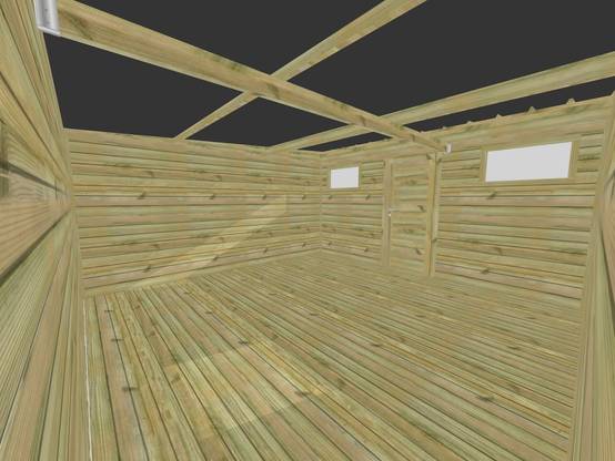 ABRI DE JARDIN bois autoclave 27mm - 4,34x4,34m / 19m2 - Bac acier - Plancher bois - Image 5