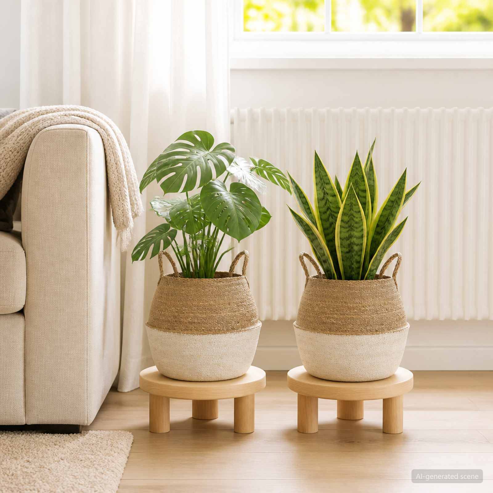 Vidaxl - Pot de plante avec poignées 2 pc Blanc Ø 32 x 32 cm vidaXL 42012269 - Image 1