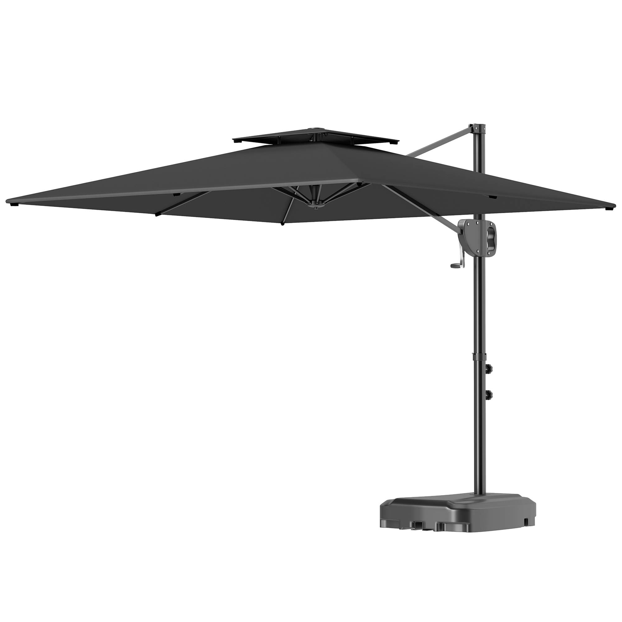 Parasol déporté carré 2,5 x 2,5 m, parasol de jardin extérieur - Polyester Gris foncé fr302 - Image 2