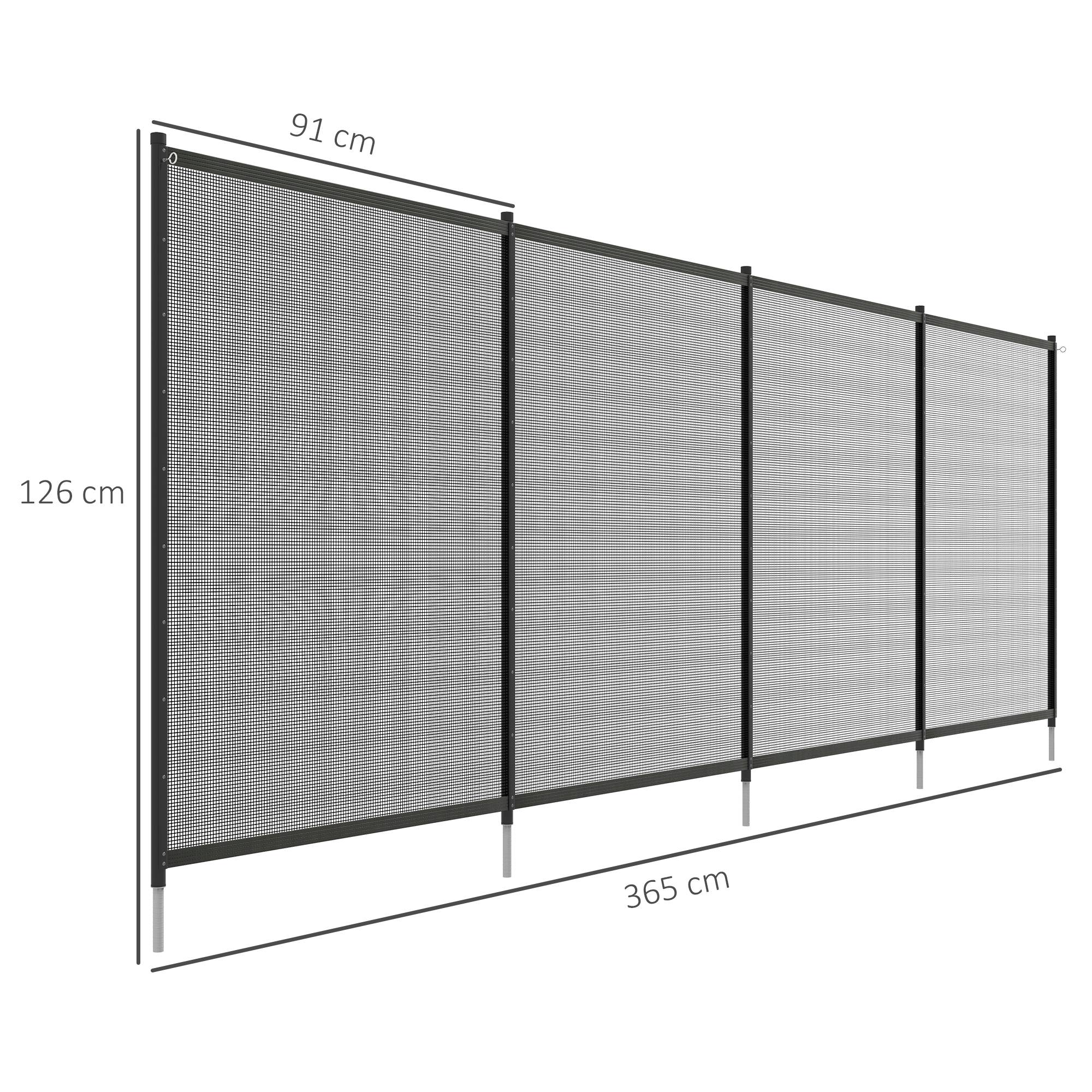 Barrière de sécurité pour piscine, barrière de piscine pour enfants, 4 pièces, aluminium/textileline, 365 x 126 cm, noire - Image 5