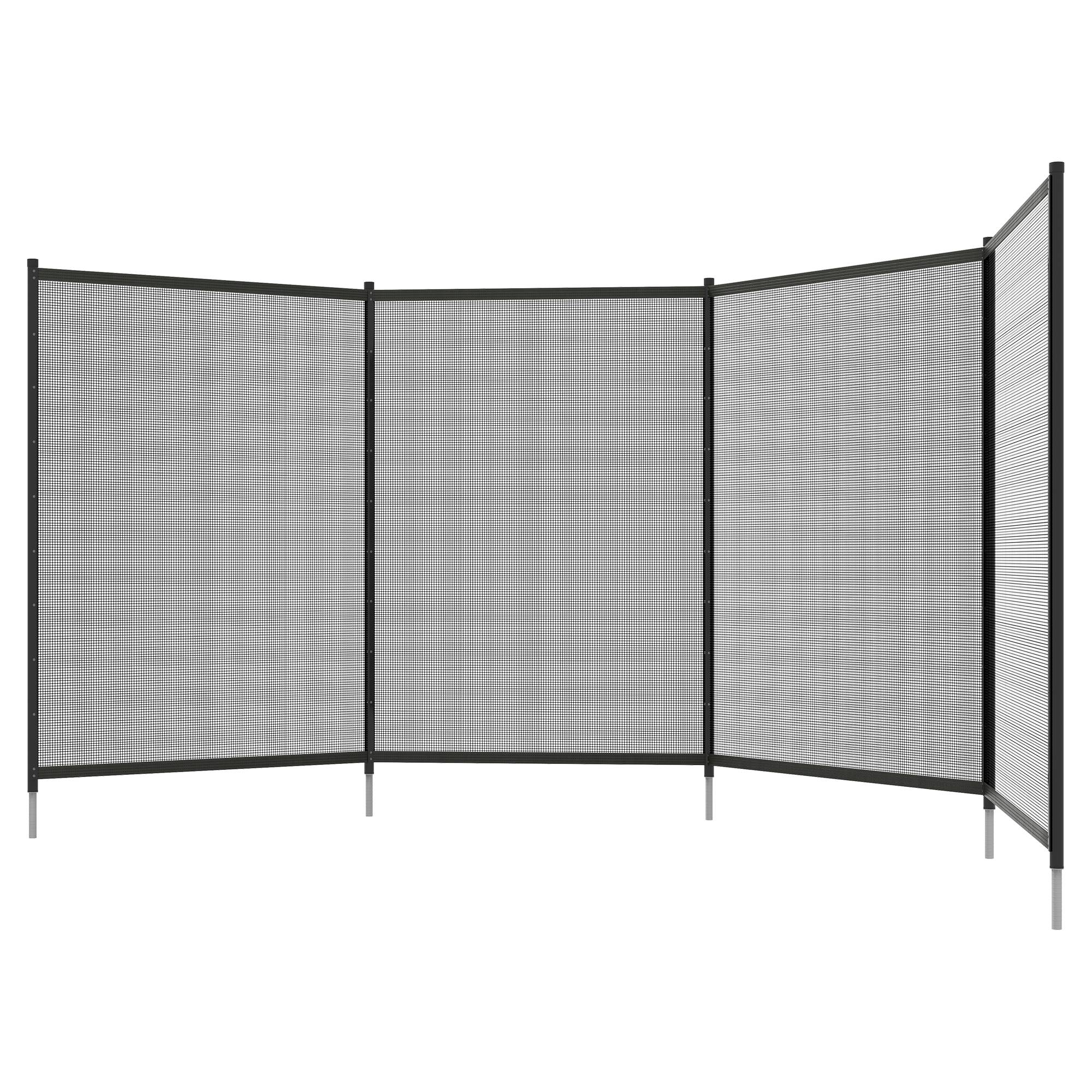 Barrière de sécurité pour piscine, barrière de piscine pour enfants, 4 pièces, aluminium/textileline, 365 x 126 cm, noire - Image 2