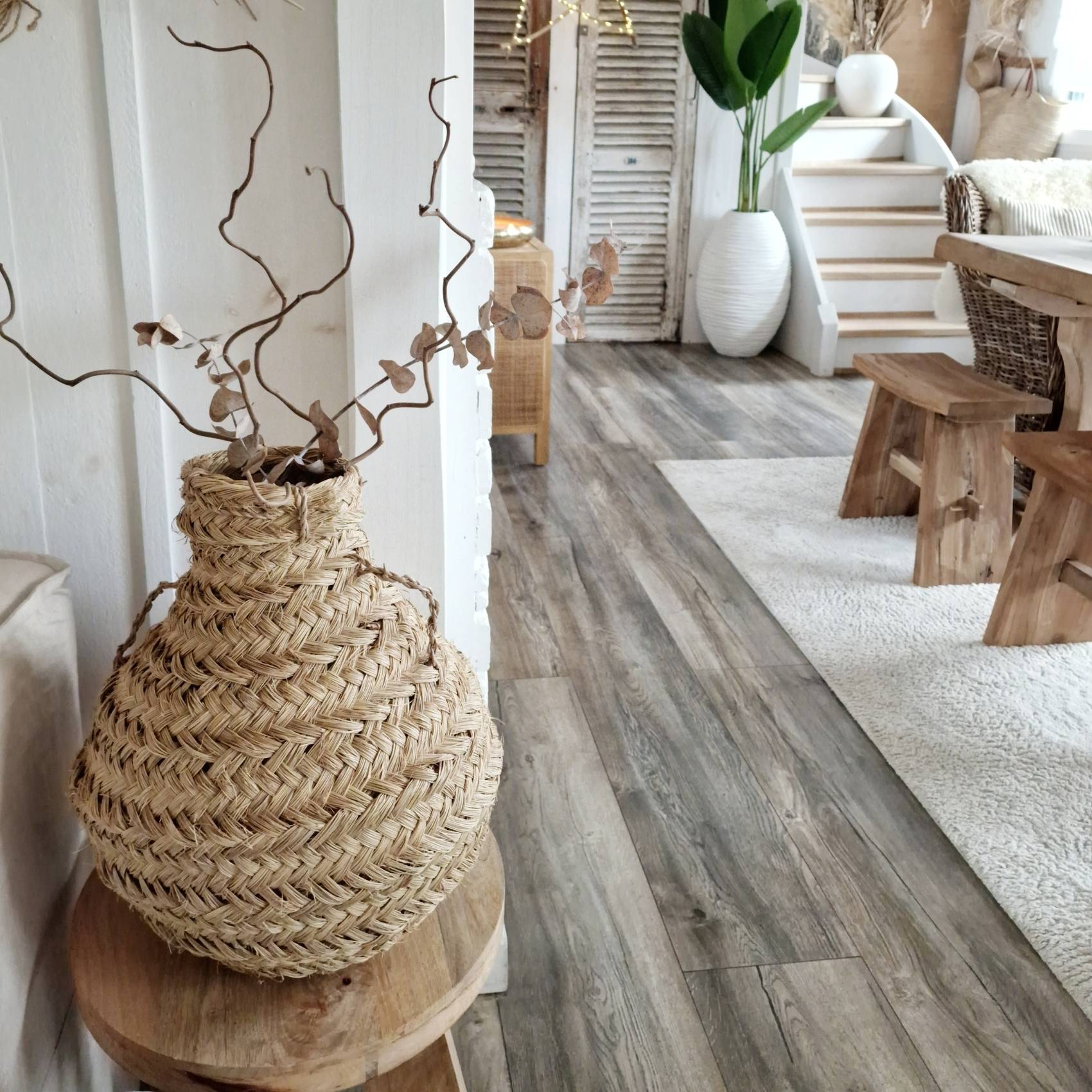 Home Maison - Grand panier déco jarre - HOME MAISON - Osier - Naturel - Image 4