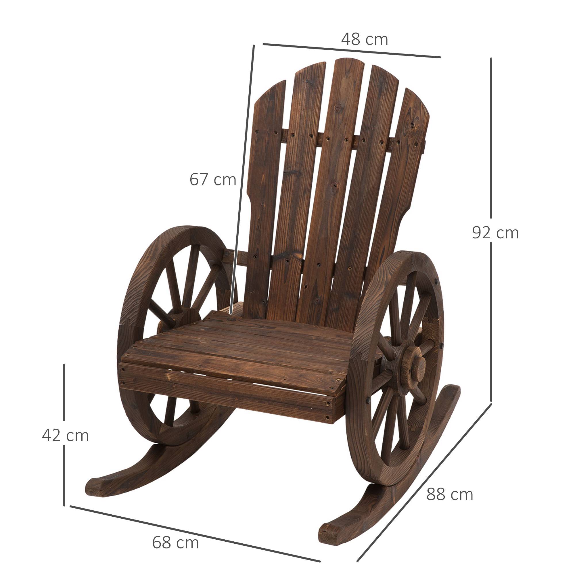 Fauteuil à Bascule Bois Sapin Jardin Terrasse Design Rustique 68x88x92cm Marron - ComfortXL Outdoor Living - Image 5