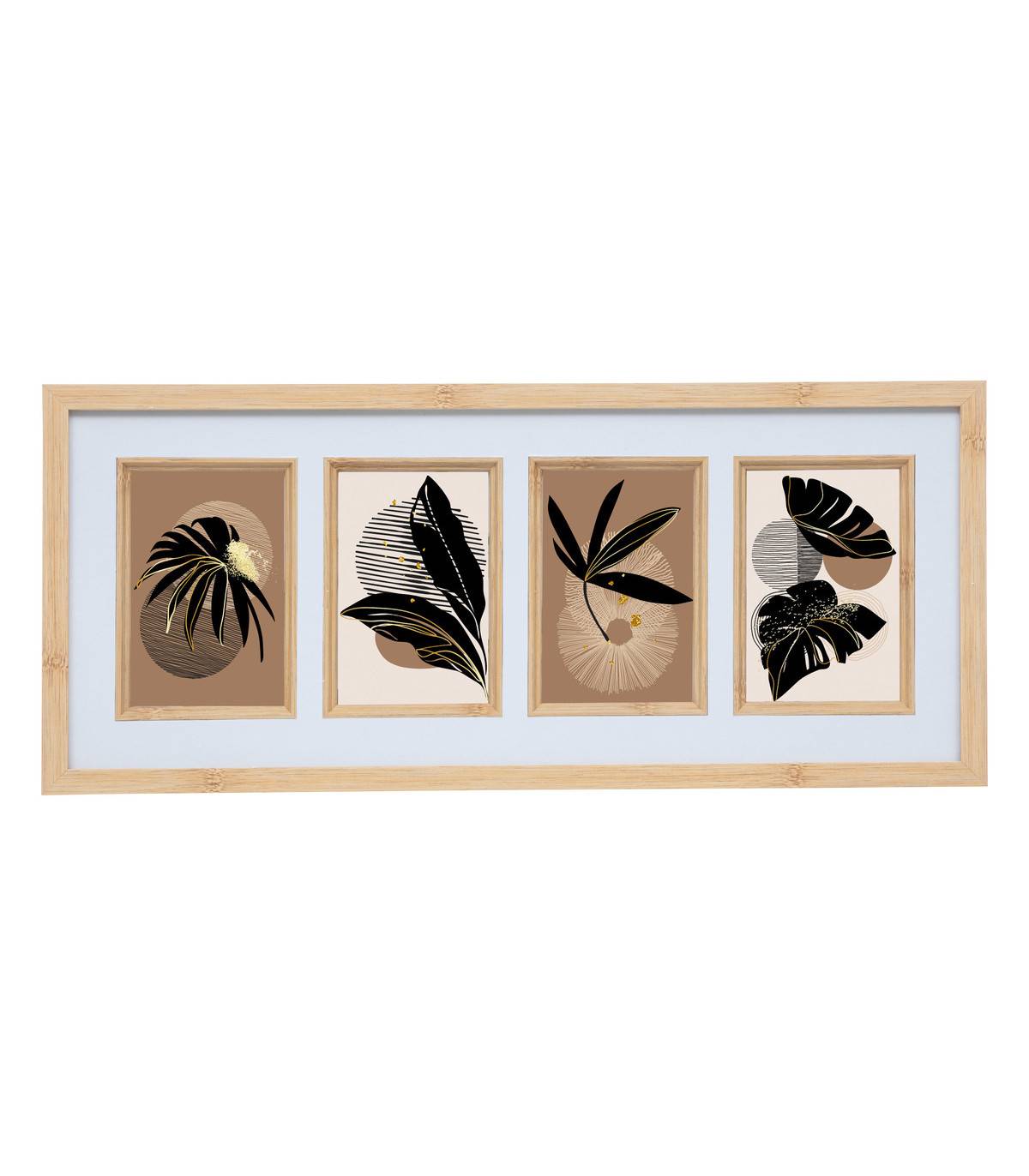 Pêle-mêle Multivues 4  Photos en bois Beige et verre 55.2 x 24.2 cm - Image 1