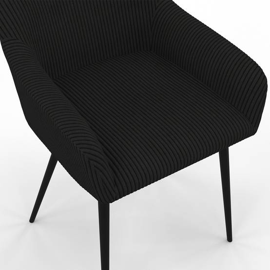 IDMARKET - Lot de 2 chaises de salle à manger, fauteuils de table JANY en velours côtelé noir - Image 6