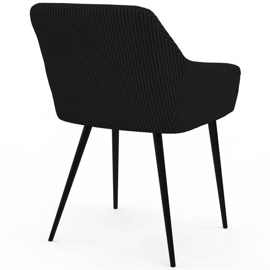 IDMARKET - Lot de 2 chaises de salle à manger, fauteuils de table JANY en velours côtelé noir - Image 4