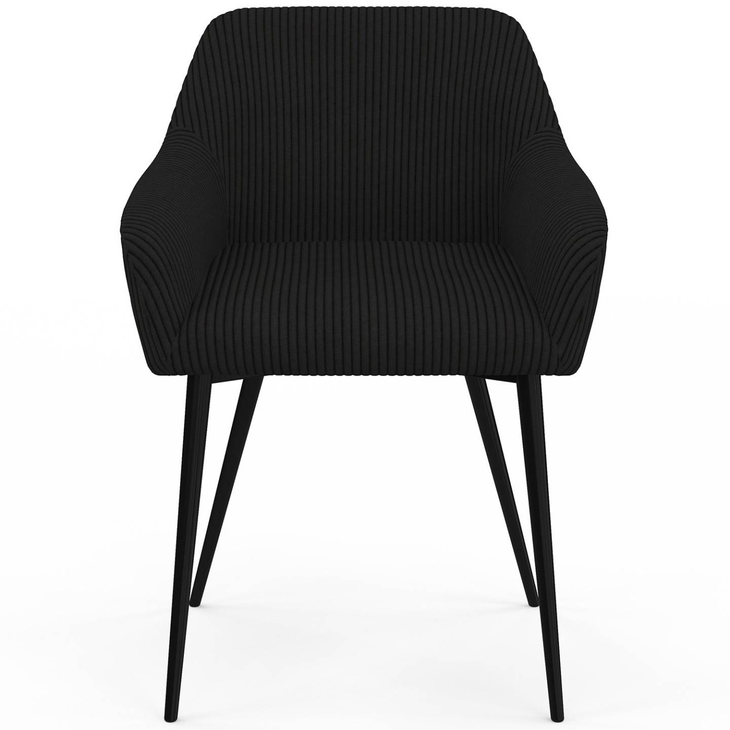IDMARKET - Lot de 2 chaises de salle à manger, fauteuils de table JANY en velours côtelé noir - Image 3
