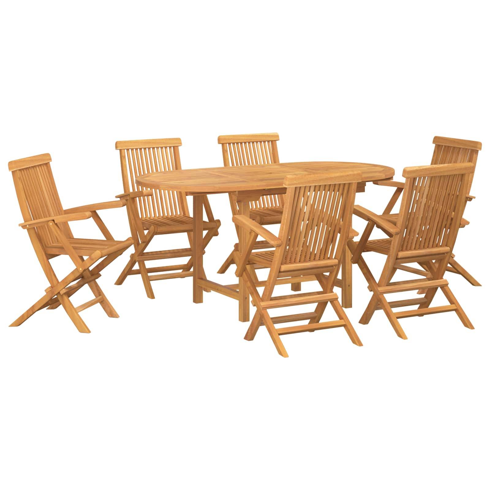 Ensemble de salle à manger jardin bois teck marron 160 x 80 x 75 cm, Poids :72.96kg - PANGIVO - Image 1