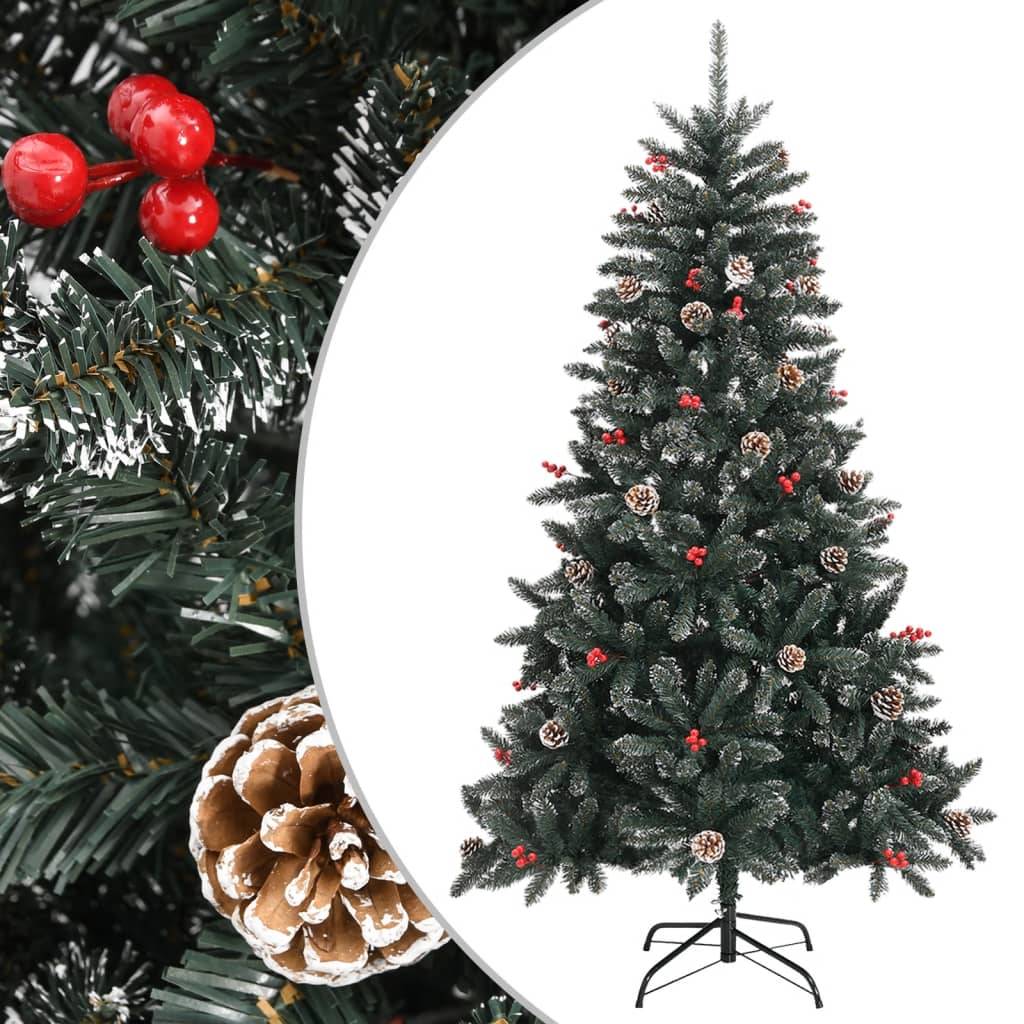ComfortXL - Sapin de Noël artificiel enneigé PVC décoré pour salon Vert 150 cm – ComfortXL Outdoor Living - Image 1