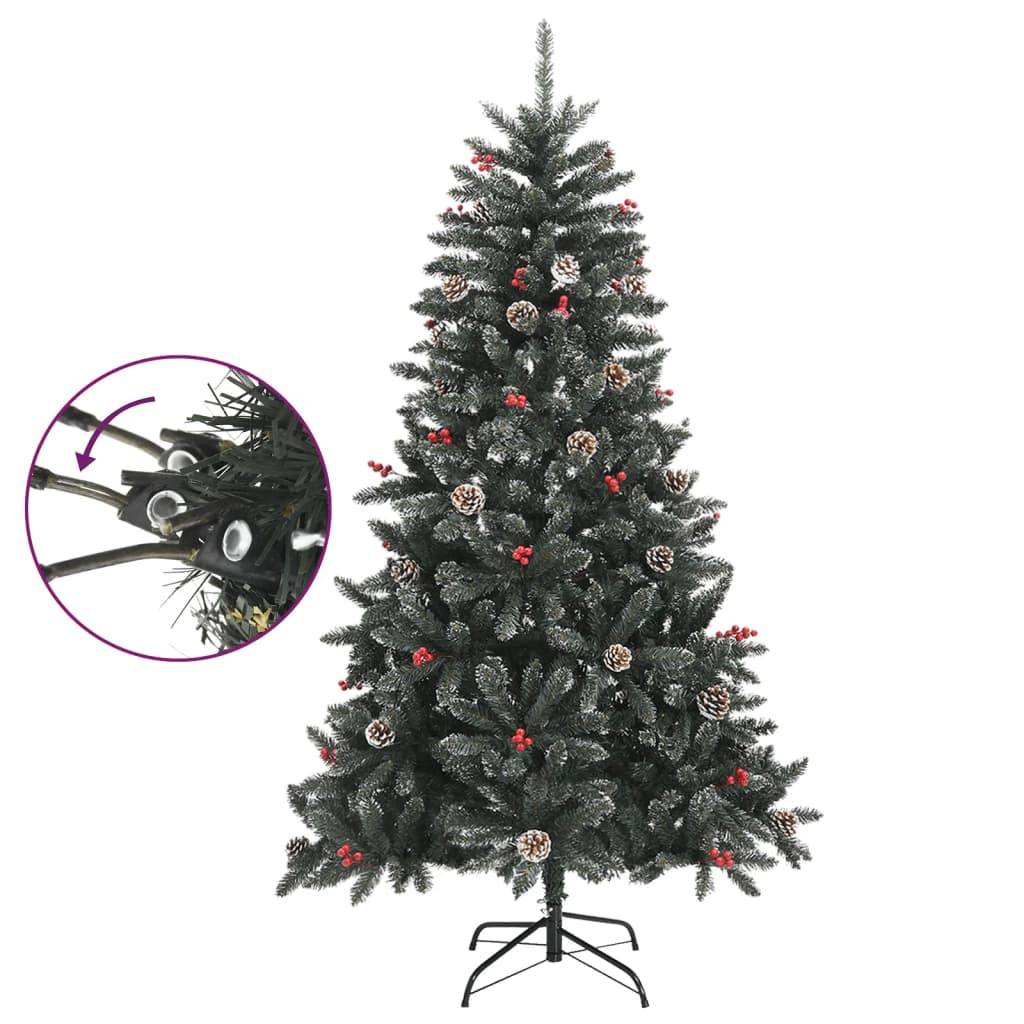 ComfortXL - Sapin de Noël artificiel enneigé PVC décoré pour salon Vert 150 cm – ComfortXL Outdoor Living - Image 3