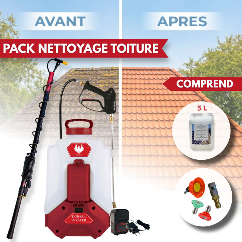Pack DORSAL SPRAYER EVO PHOENIX 5,10 OU 20L ULTRA D'MOUSS avec la perche télescopique EVO de 5.4 m - 5 L - Image 1