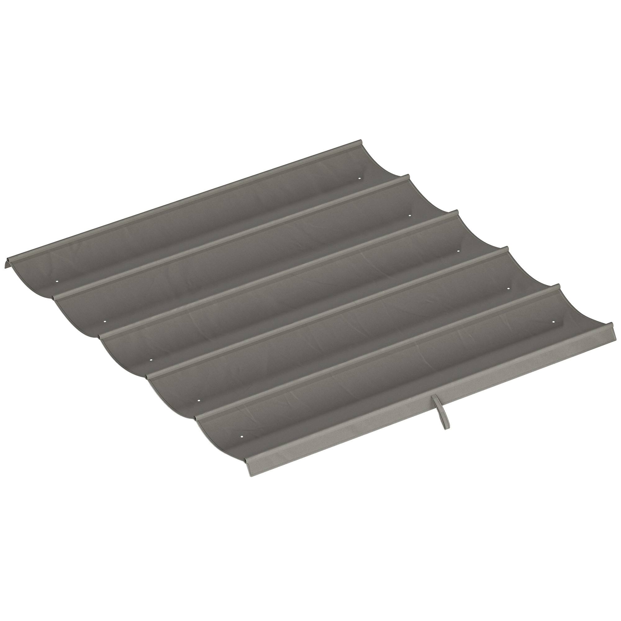 Toile de toit pour pergola tonnelle rétractable de 3 x 3 m - toile uniquement 250 x 255 cm gris clair - Image 1