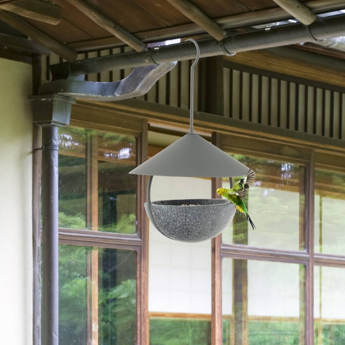 Maison Chic - Mangeoire à Oiseaux Suspendue 270ml Abreuvoir et Bain d'Oiseaux avec Dôme Résistant aux Intempéries Crochet et Bol d'Eau MAISON CHIC - Image 2