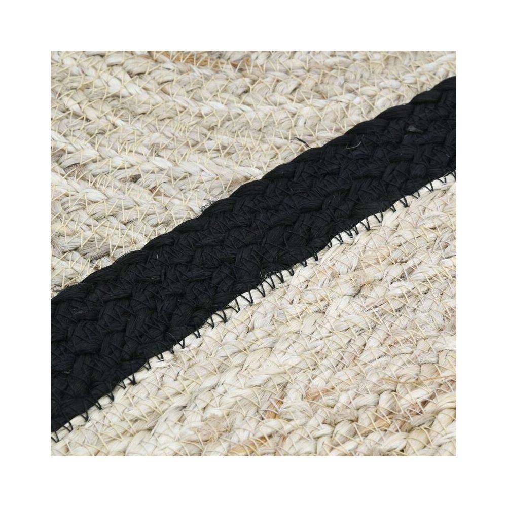 Aubry Gaspard - Tapis rond jute naturelle avec bords noirs Diamètre 120cm - Image 3