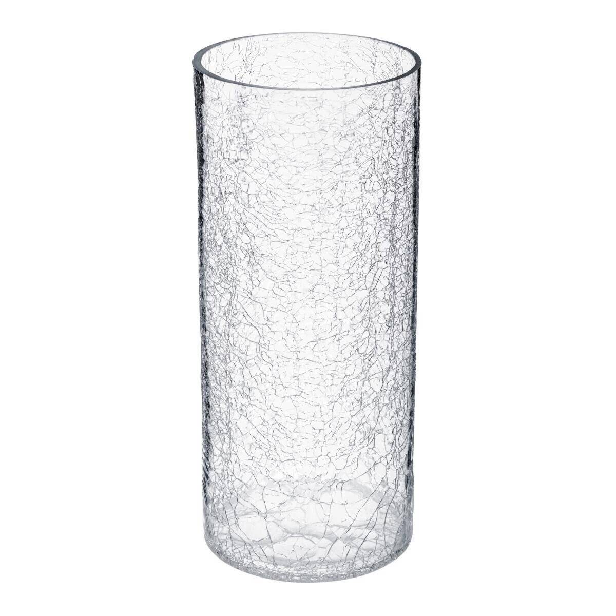 Vase en Verre Cylindrique "Craq" 30cm Transparent