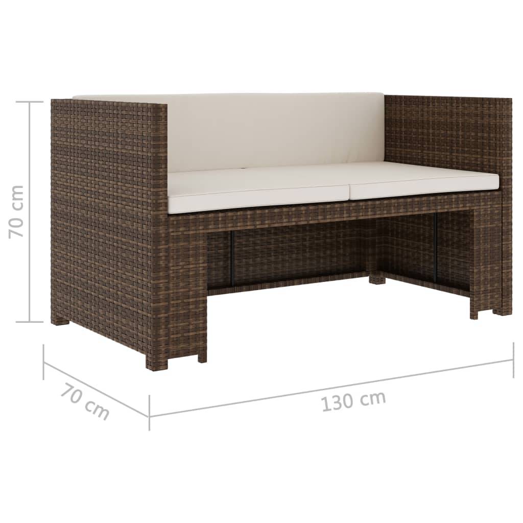 Vidaxl - Salon de jardin 5 pcs avec coussins Résine tressée Marron vidaXL 48133 - Image 3