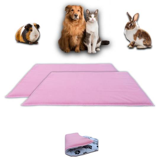 Lot de 2 - Tapis pour Cochon d'inde et Lapin en Polaire 60 x 50 cm - Polaire Absorbant, Lavable en Machine, Economique - Neo Solvo - Image 1