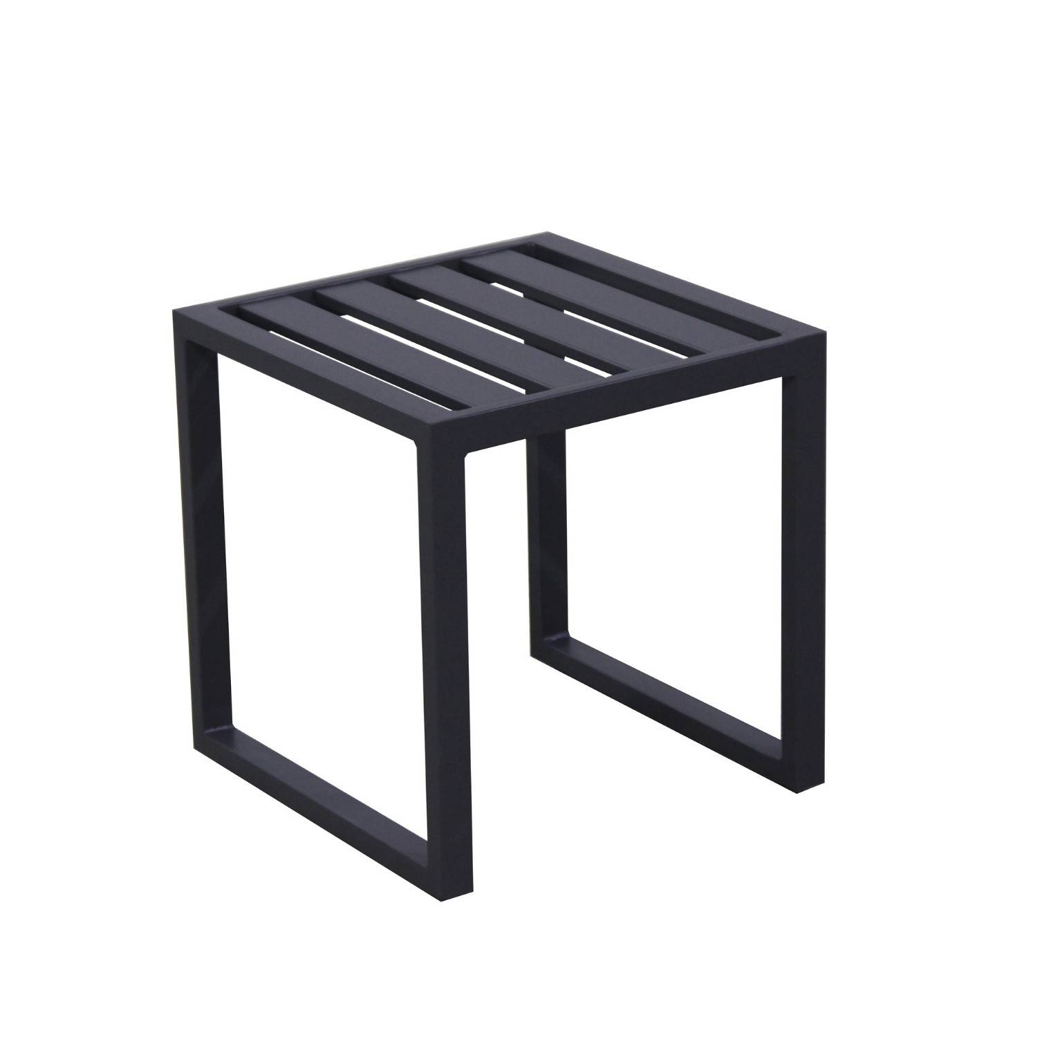 Autre - Salon de jardin en acier 8 personnes d'angle design - Gris Anthracite - ROMY - Image 5