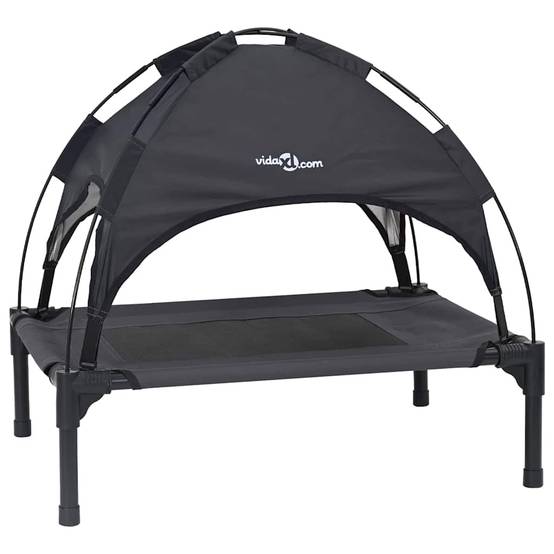 Lit pour chien acier noir 76 x 62 x 70.5 cm - PANGIVO - Image 2