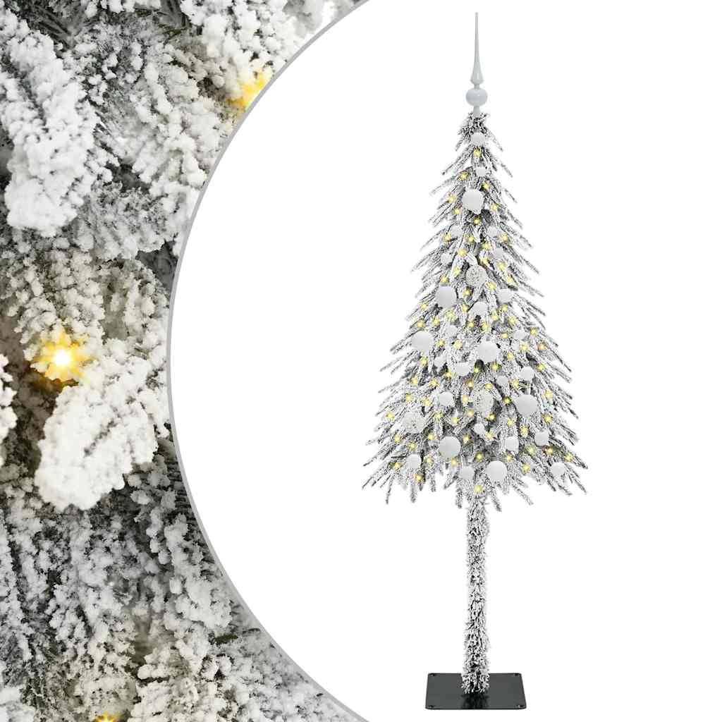 ComfortXL - Sapin de Noël Prêt à Poser 150 cm, Blanc Enneigé avec Guirlande 30m 150 LED et Boules – ComfortXL Outdoor Living - Image 2