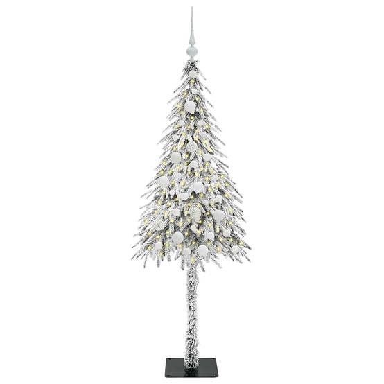 ComfortXL - Sapin de Noël Prêt à Poser 150 cm, Blanc Enneigé avec Guirlande 30m 150 LED et Boules – ComfortXL Outdoor Living - Image 3