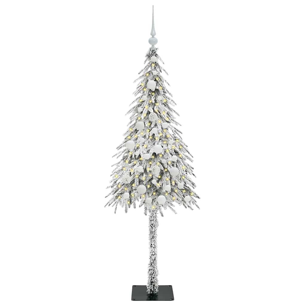 ComfortXL - Sapin de Noël Prêt à Poser 150 cm, Blanc Enneigé avec Guirlande 30m 150 LED et Boules – ComfortXL Outdoor Living - Image 3