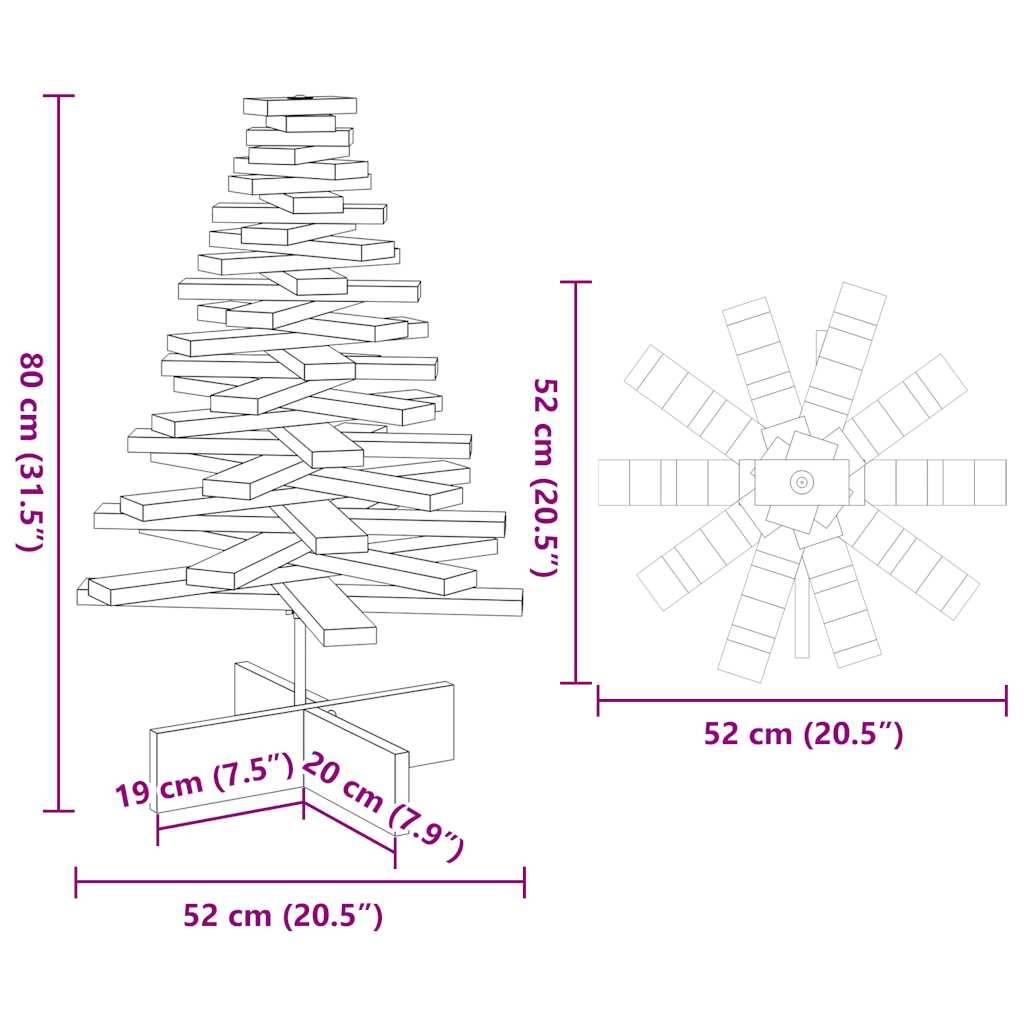 Maison Chic - Sapin de Noël | Arbre de Noël en bois pour décoration 80 cm bois de pin massif Maison Chic - Image 8