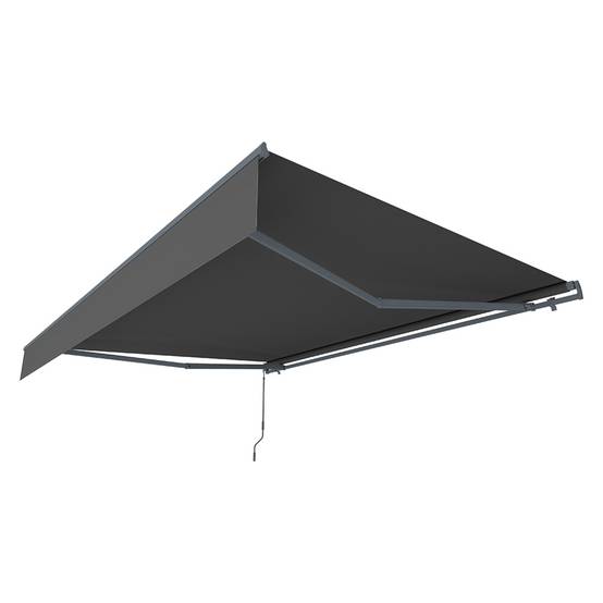 Store banne manuel 3,95 x 3 m en aluminium avec toile gris ADRO - Image 1