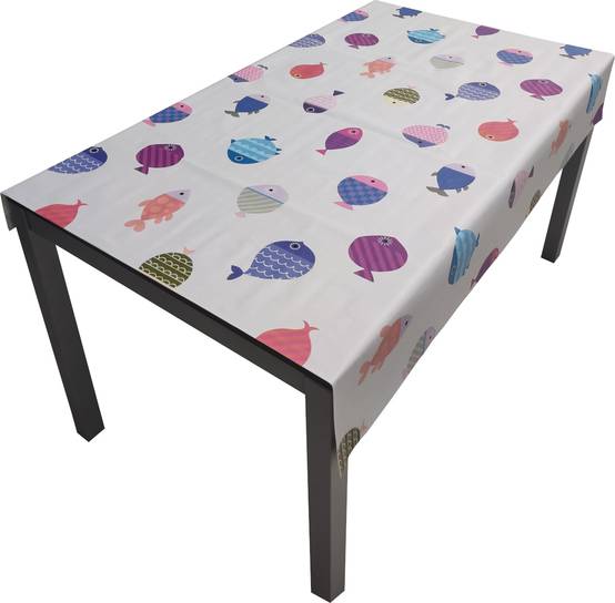 Nappe Composition PVC Base Polyester Anti-taches Poisson Taille 140X220 CM - Image 1
