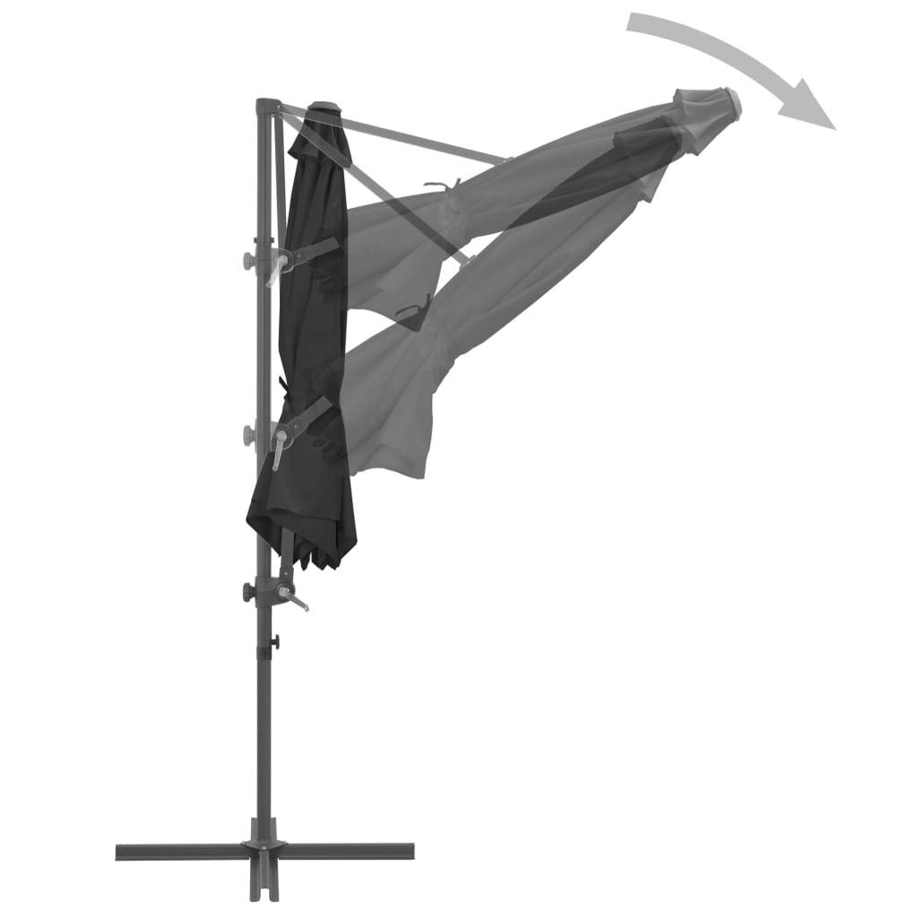 Helloshop26 - Parasol meuble de jardin en porte-à-faux avec mât en acier anthracite 300 cm - Image 5
