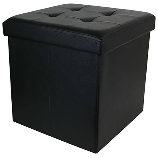 The Home Deco Factory - Pouf coffre pliable PU assise capitonnée - Image 1