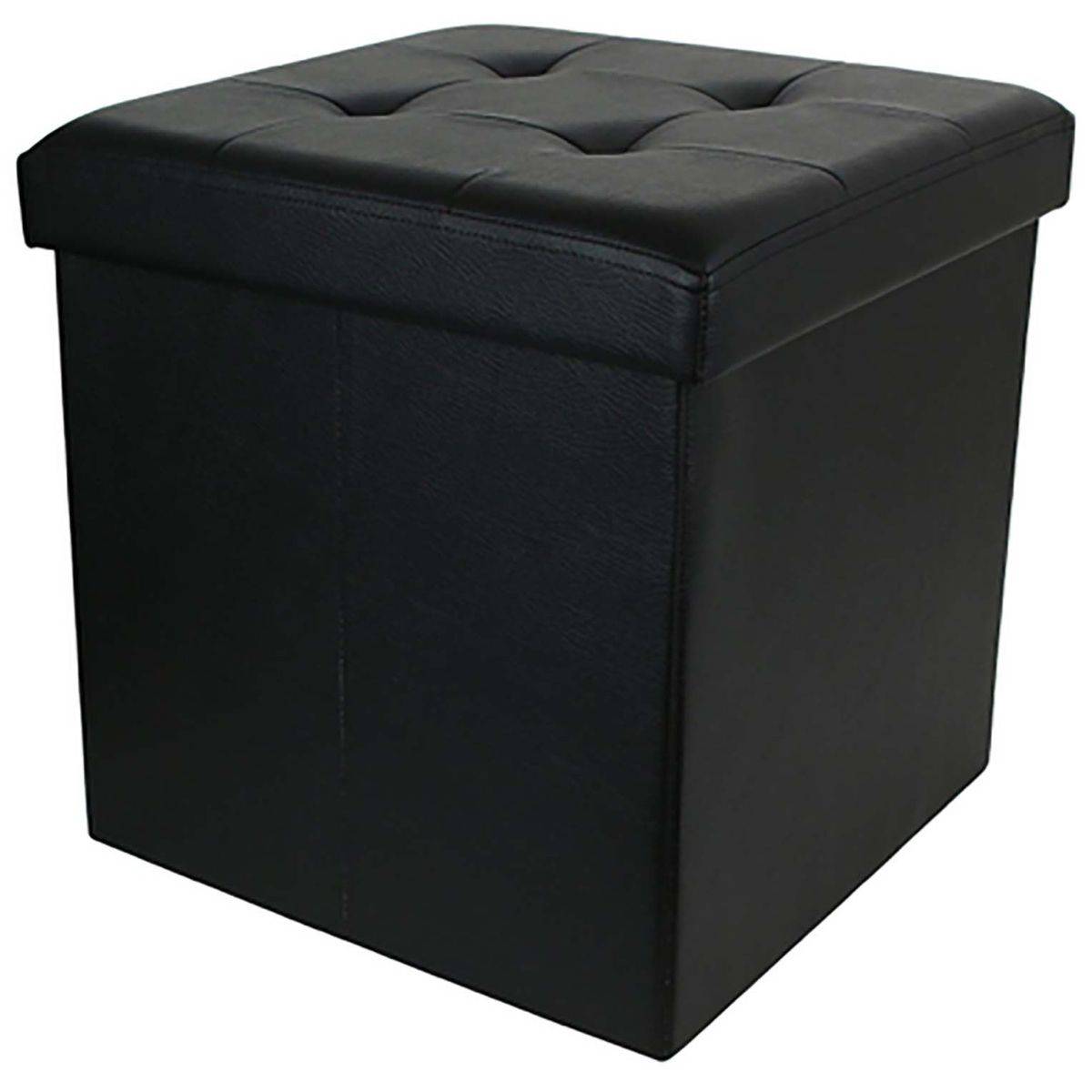 The Home Deco Factory - Pouf coffre pliable PU assise capitonnée - Image 1