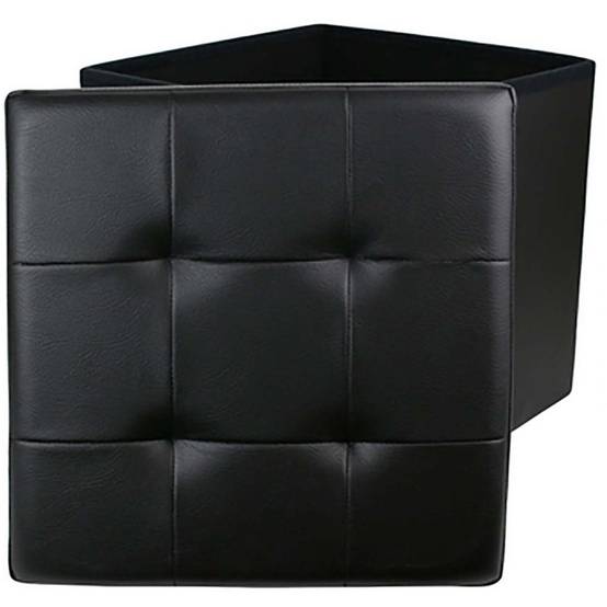 The Home Deco Factory - Pouf coffre pliable PU assise capitonnée - Image 3