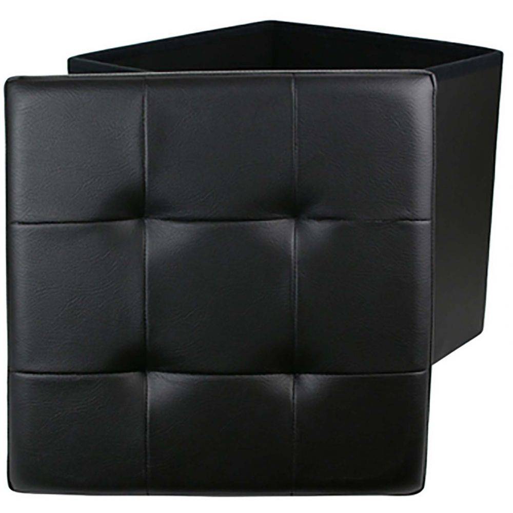 The Home Deco Factory - Pouf coffre pliable PU assise capitonnée - Image 3