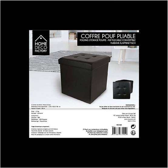 The Home Deco Factory - Pouf coffre pliable PU assise capitonnée - Image 4