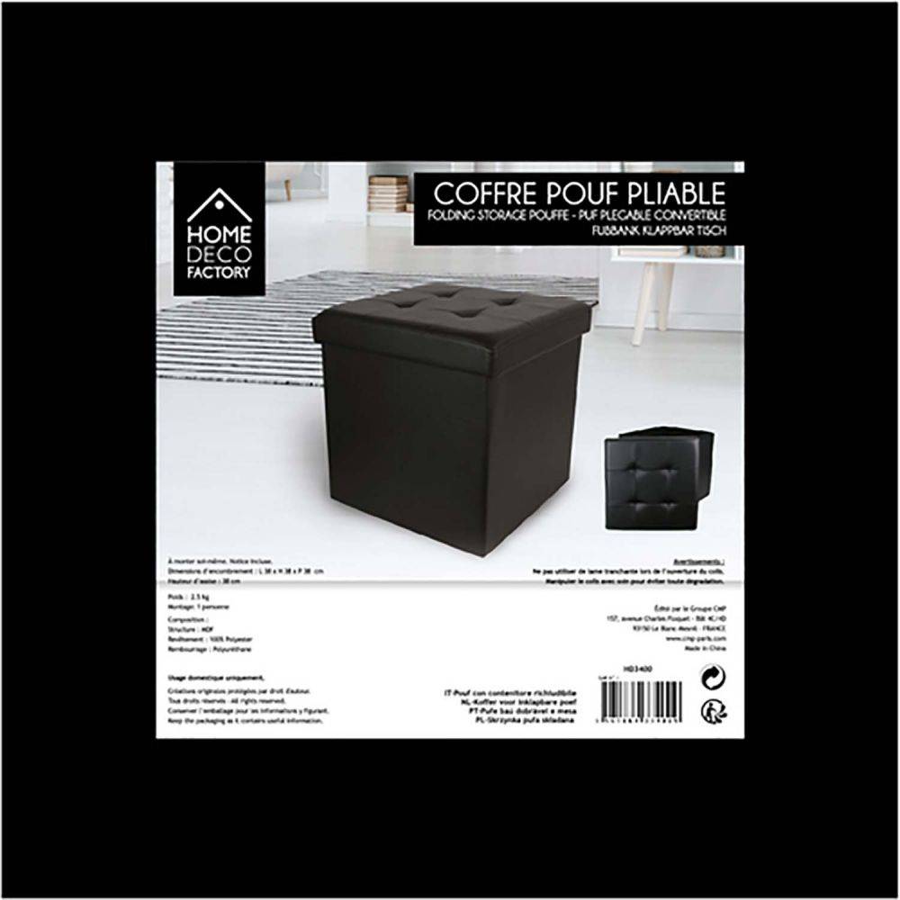 The Home Deco Factory - Pouf coffre pliable PU assise capitonnée - Image 4