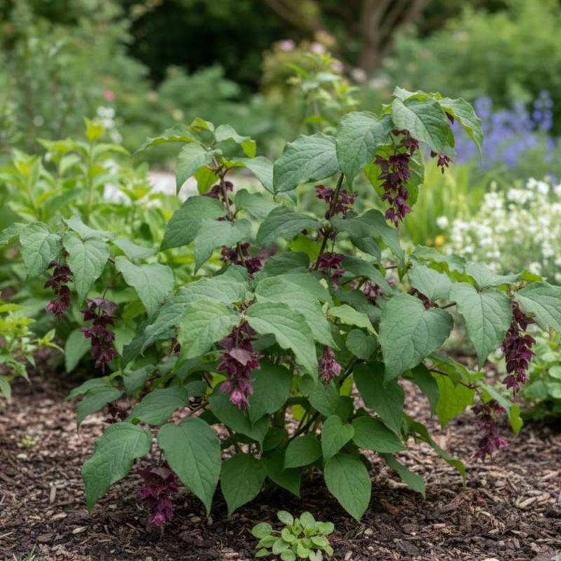 Arbre aux faisans Purple Rain, Leycesteria à fleurs Rouge - feuillage Caduc - Pot de 7,5L - 60/80 cm-  hauteur à maturité De 1,50 m à 2,00 m - Image 2
