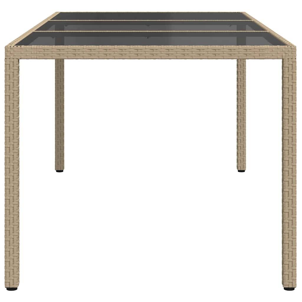 PANGIVO - Table de jardin résine tressée beige verre trempé 190 x 90 x 75 cm - PANGIVO - Image 4