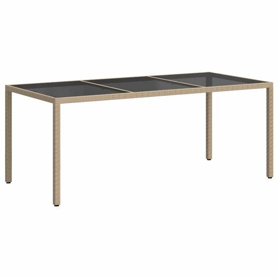 PANGIVO - Table de jardin résine tressée beige verre trempé 190 x 90 x 75 cm - PANGIVO - Image 5