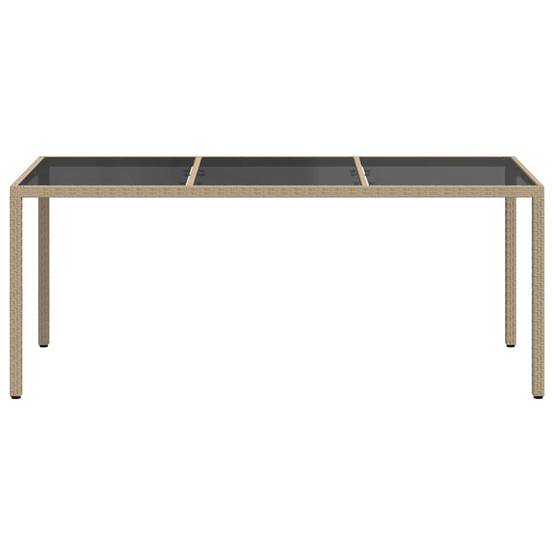 PANGIVO - Table de jardin résine tressée beige verre trempé 190 x 90 x 75 cm - PANGIVO - Image 3