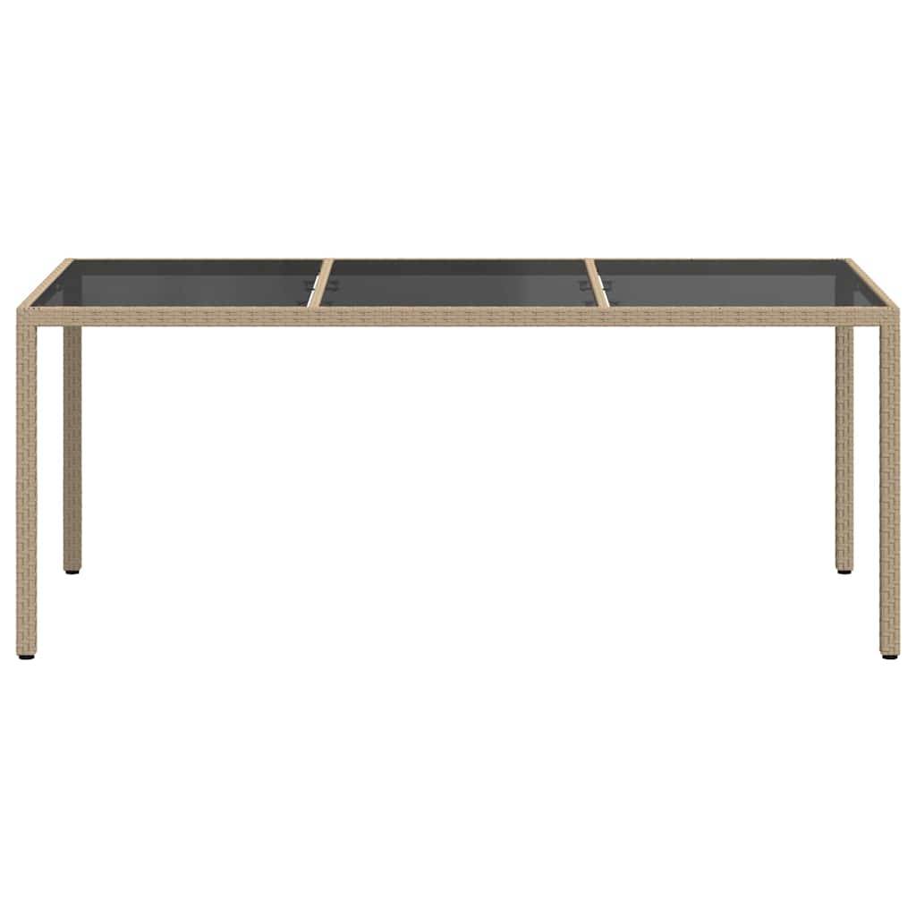 PANGIVO - Table de jardin résine tressée beige verre trempé 190 x 90 x 75 cm - PANGIVO - Image 3