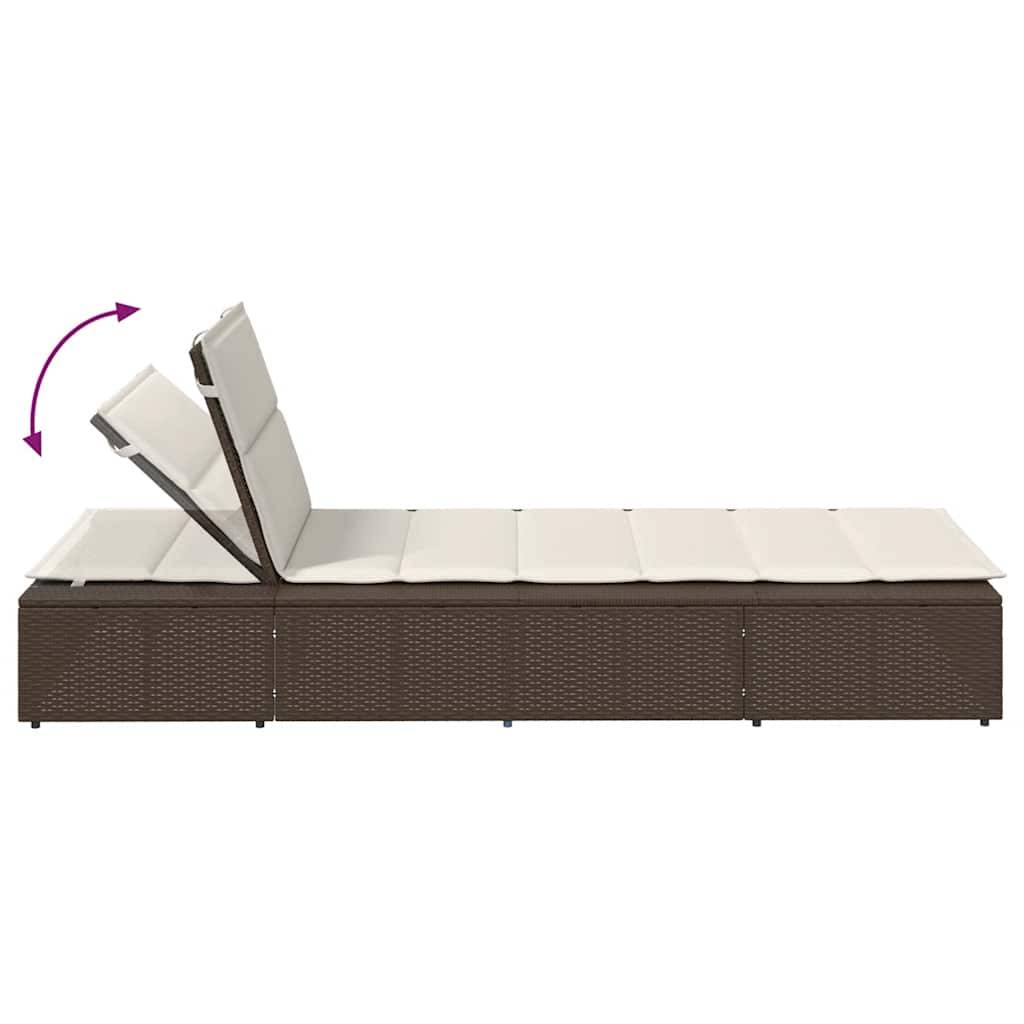 Transat avec coussin flottant marron résine tressées 210 x 100 x 79 cm, Poids :22.8kg - PANGIVO - Image 9