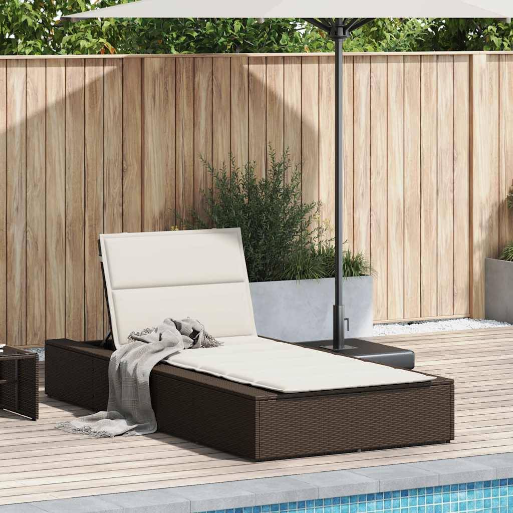 Transat avec coussin flottant marron résine tressées 210 x 100 x 79 cm, Poids :22.8kg - PANGIVO - Image 2